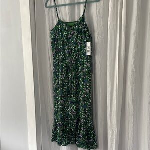 Green and Purple Spaghetti Strap Sundress